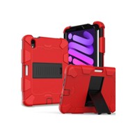 NIKCORP Zaštitna maska za iPad Mini 6 8.3" s postoljem držačem za olovku i odvojivim remenom za rame, crvena